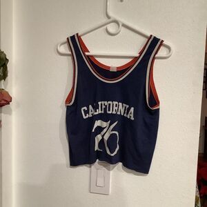 Vintage Vtg california 76 Womens Top Tank Multicolor Size Small 1970s 70s
